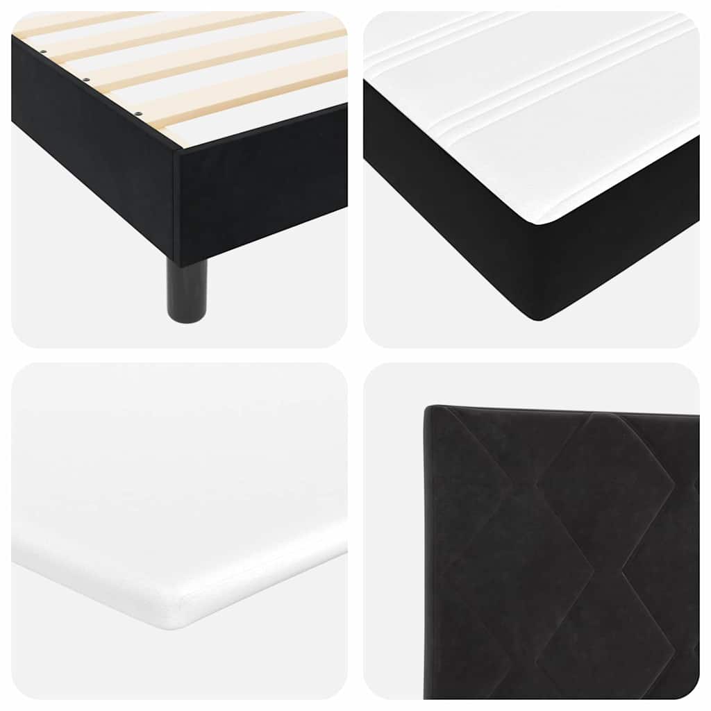 Box spring seng med hovedgærde Sort 100 x 200 cm Fløjl