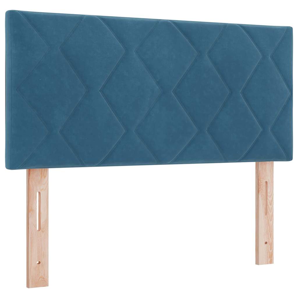 Box spring seng med hovedgærde Mørkeblå 100 x 200 cm Fløjl