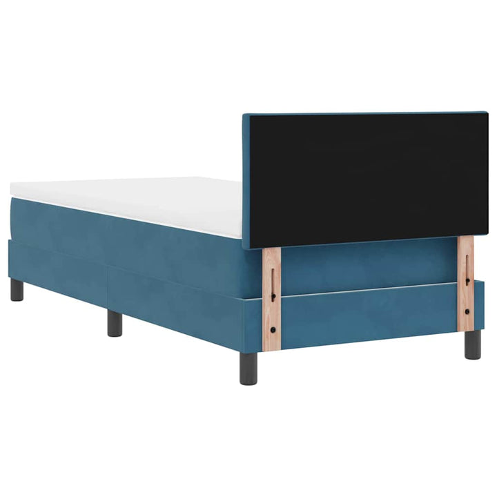 Box spring seng med hovedgærde Mørkeblå 100 x 200 cm Fløjl