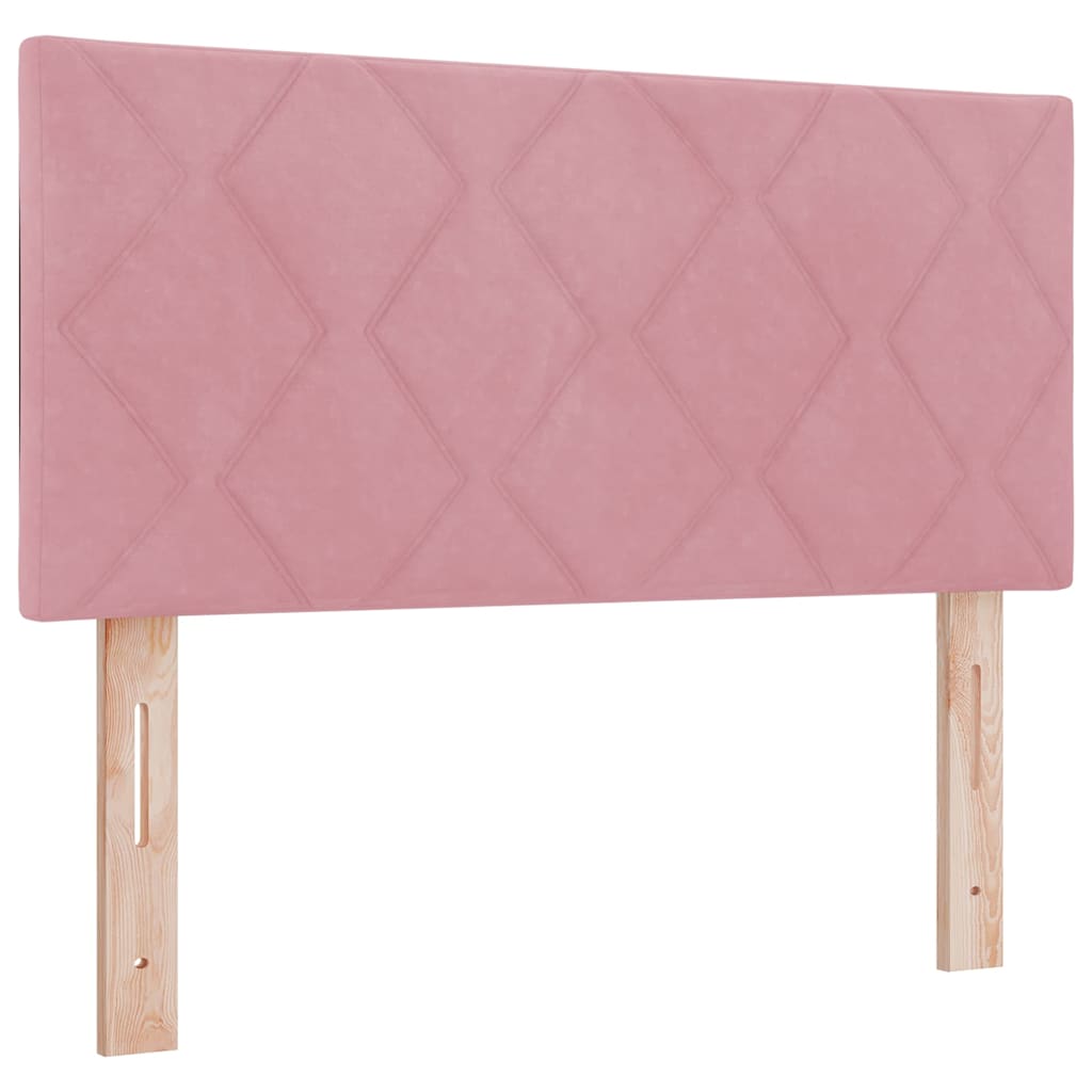 Box spring seng med hovedgærde Lyserød 100 x 200 cm Fløjl