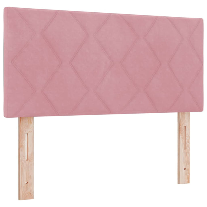 Box spring seng med hovedgærde Lyserød 100 x 200 cm Fløjl