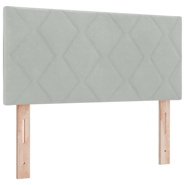 Box spring seng med hovedgærde Lysegrå 120 x 190 cm Fløjl