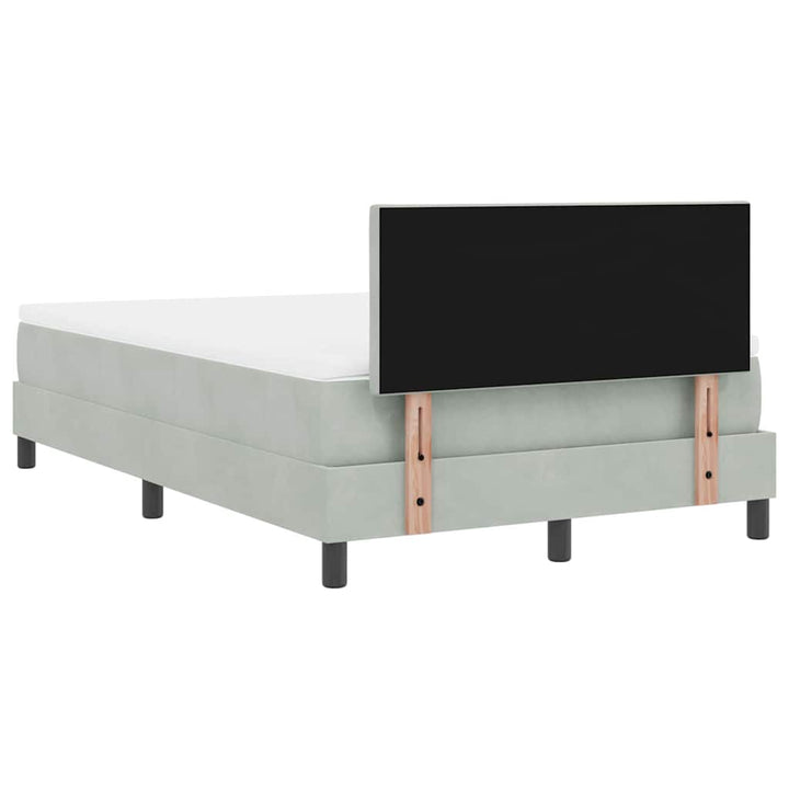 Box spring seng med hovedgærde Lysegrå 120 x 190 cm Fløjl