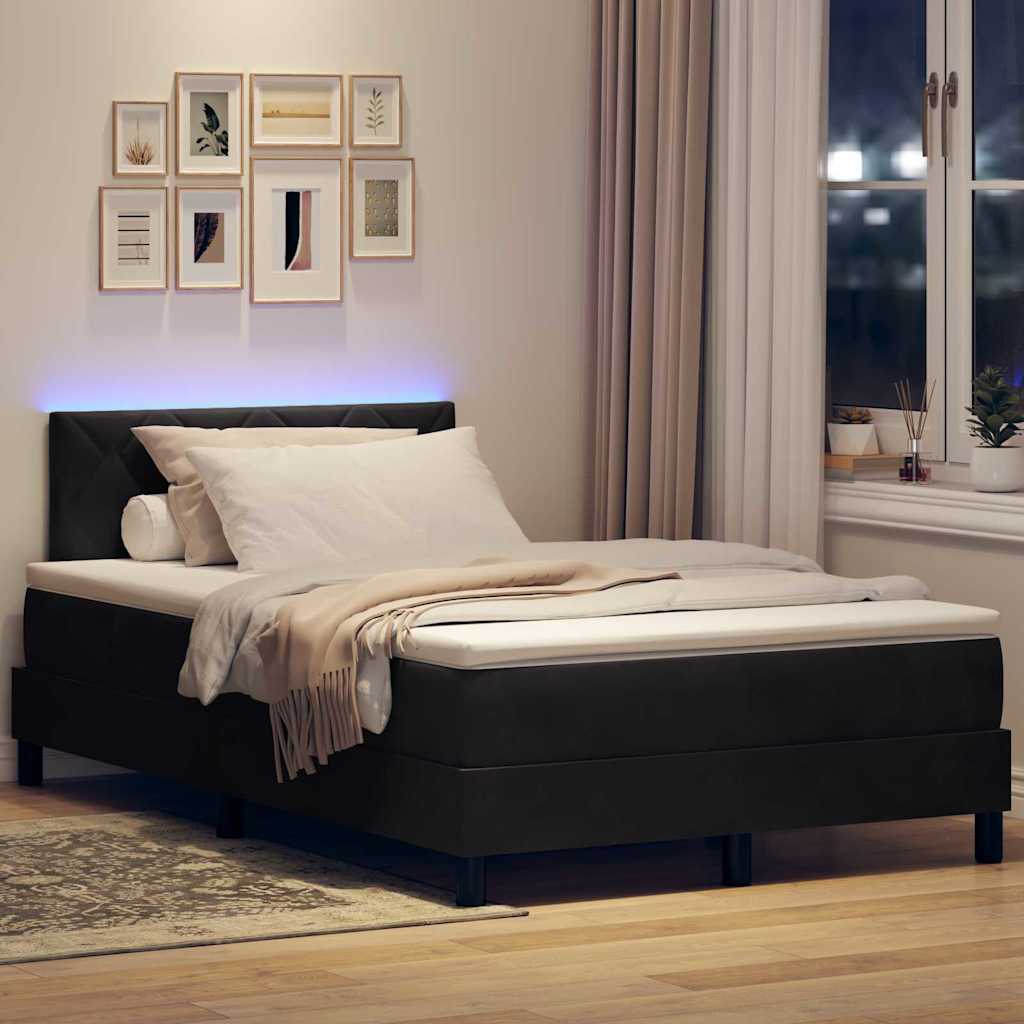 Box spring seng med hovedgærde Sort 120 x 190 cm Fløjl