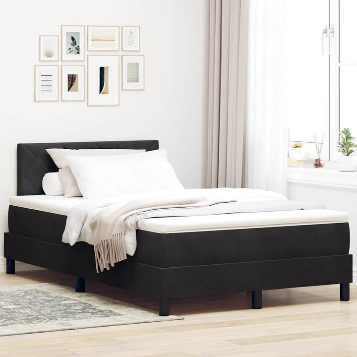 Box spring seng med hovedgærde Sort 120 x 190 cm Fløjl