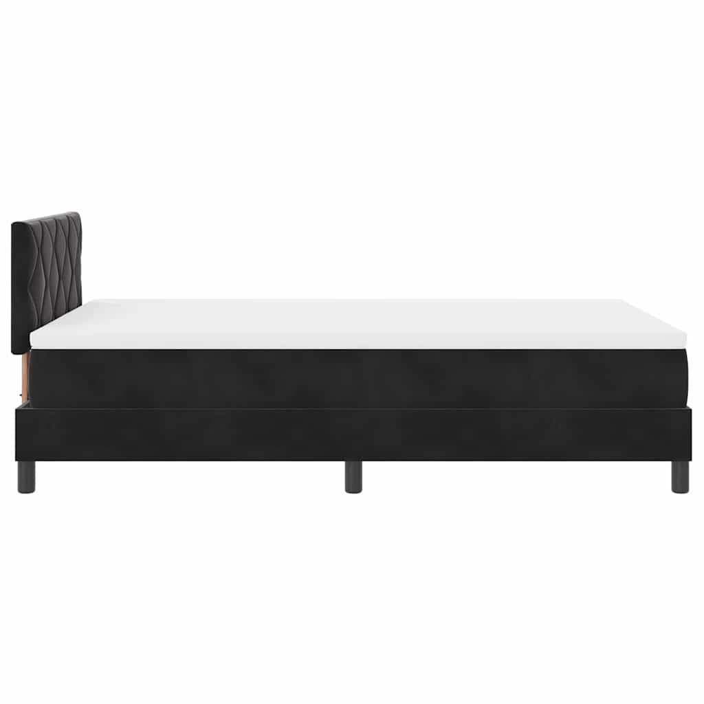 Box spring seng med hovedgærde Sort 120 x 190 cm Fløjl