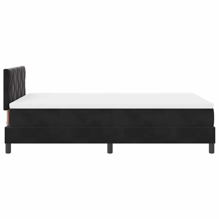 Box spring seng med hovedgærde Sort 120 x 190 cm Fløjl