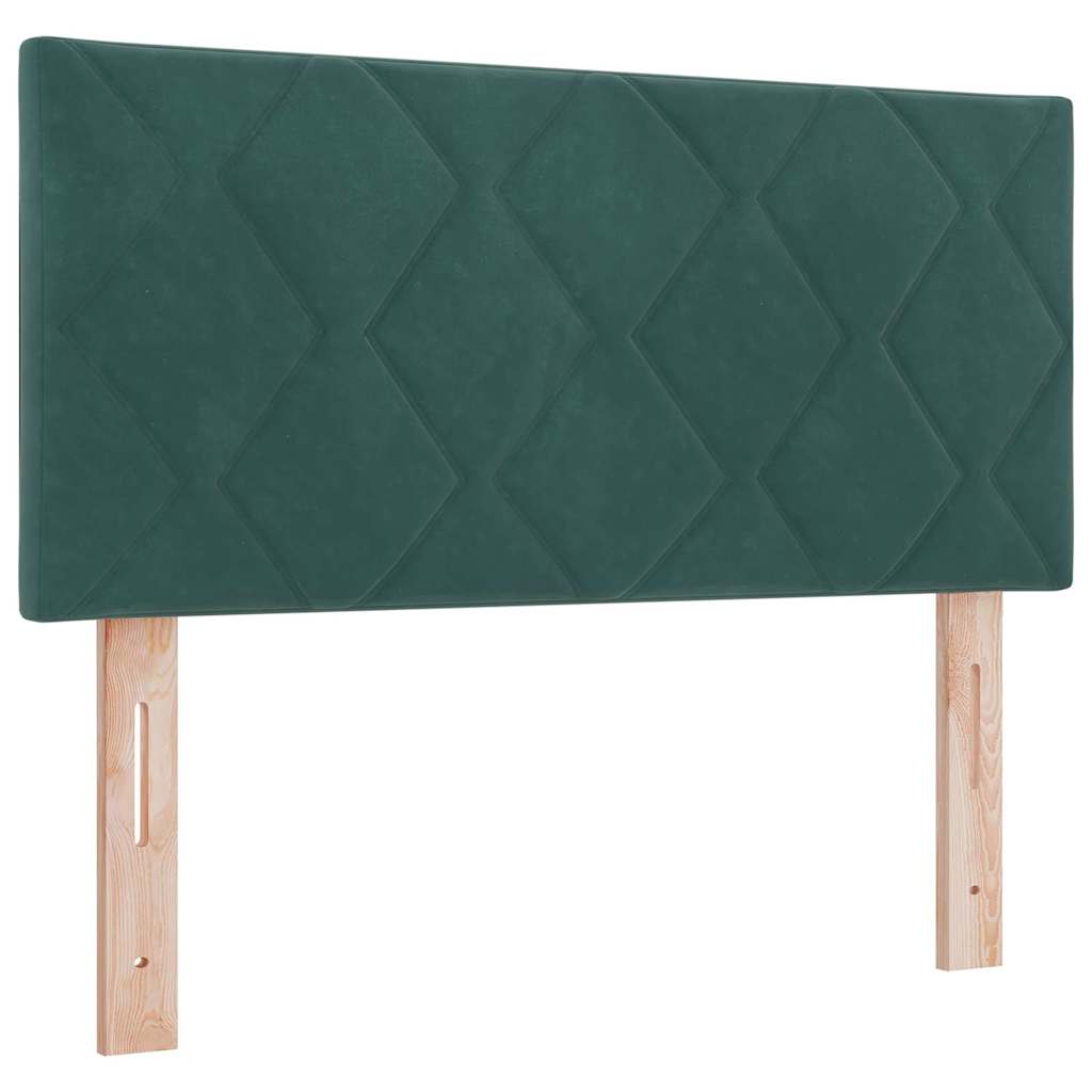 Box spring seng med hovedgærde Mørkegrøn 120 x 190 cm Fløjl