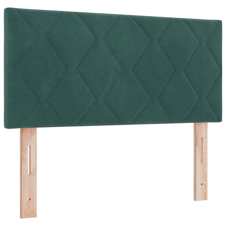 Box spring seng med hovedgærde Mørkegrøn 120 x 190 cm Fløjl