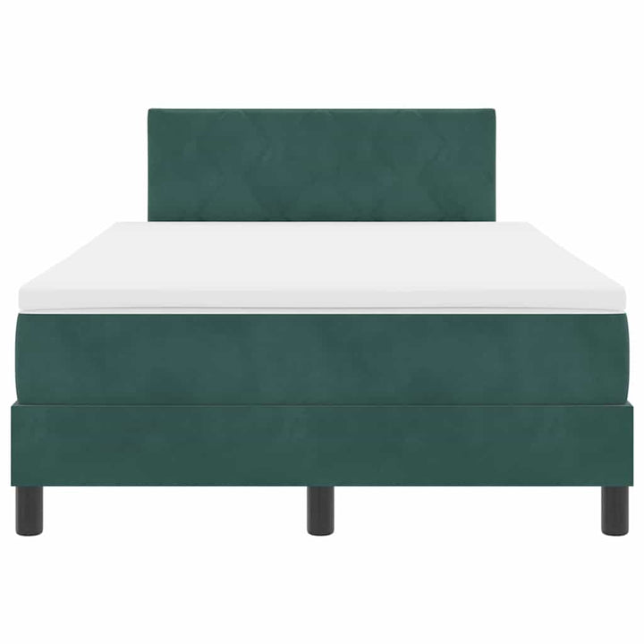 Box spring seng med hovedgærde Mørkegrøn 120 x 190 cm Fløjl