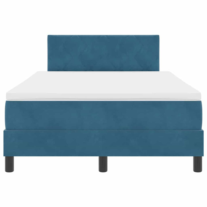 Box spring seng med hovedgærde Mørkeblå 120 x 190 cm Fløjl
