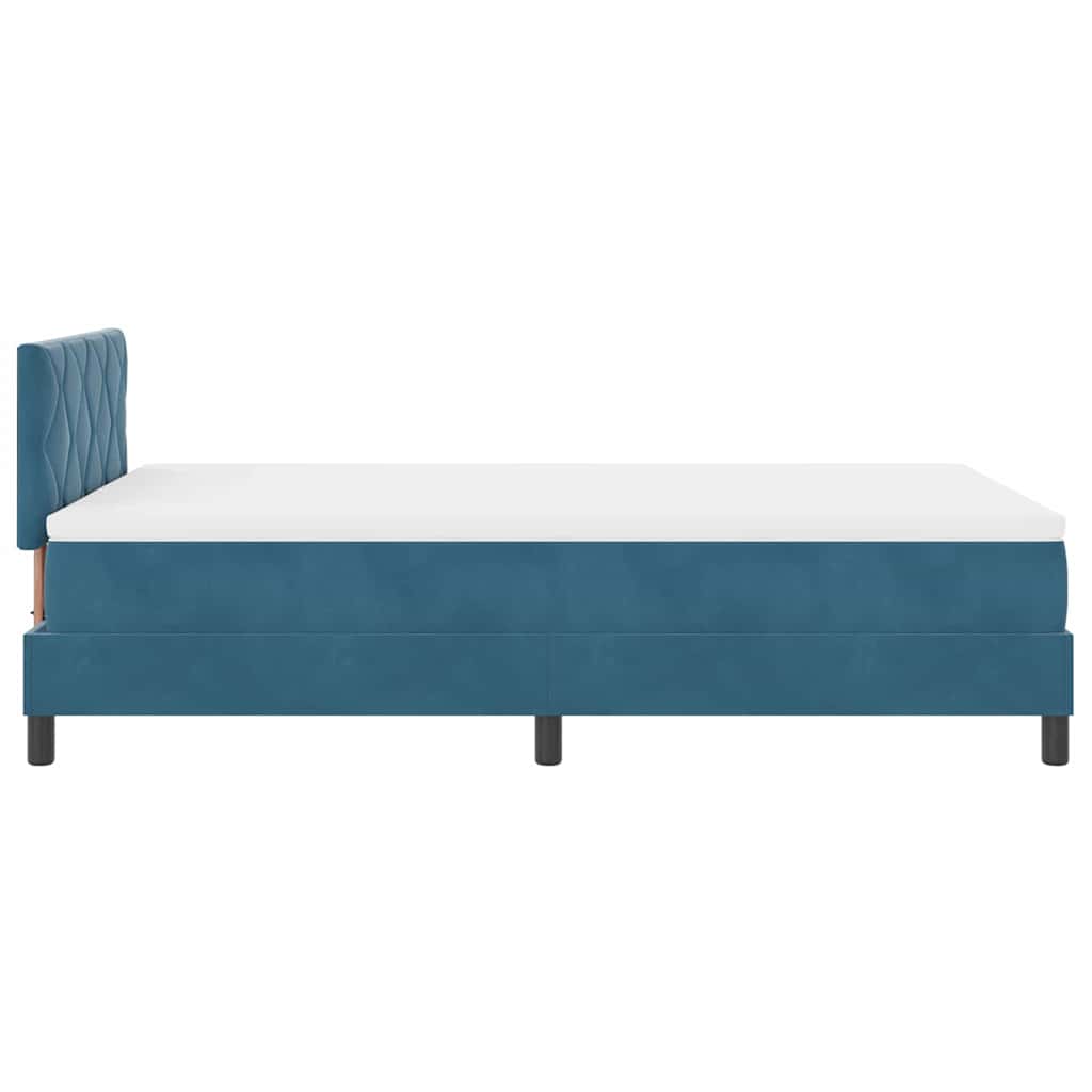 Box spring seng med hovedgærde Mørkeblå 120 x 190 cm Fløjl