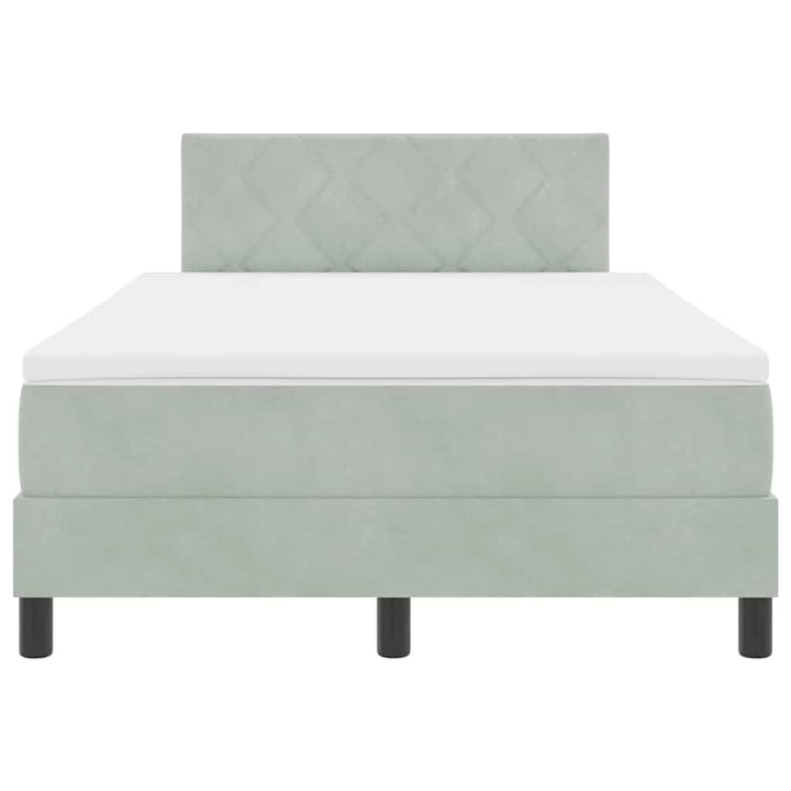 Box spring seng med hovedgærde Lysegrå 120 x 200 cm Fløjl