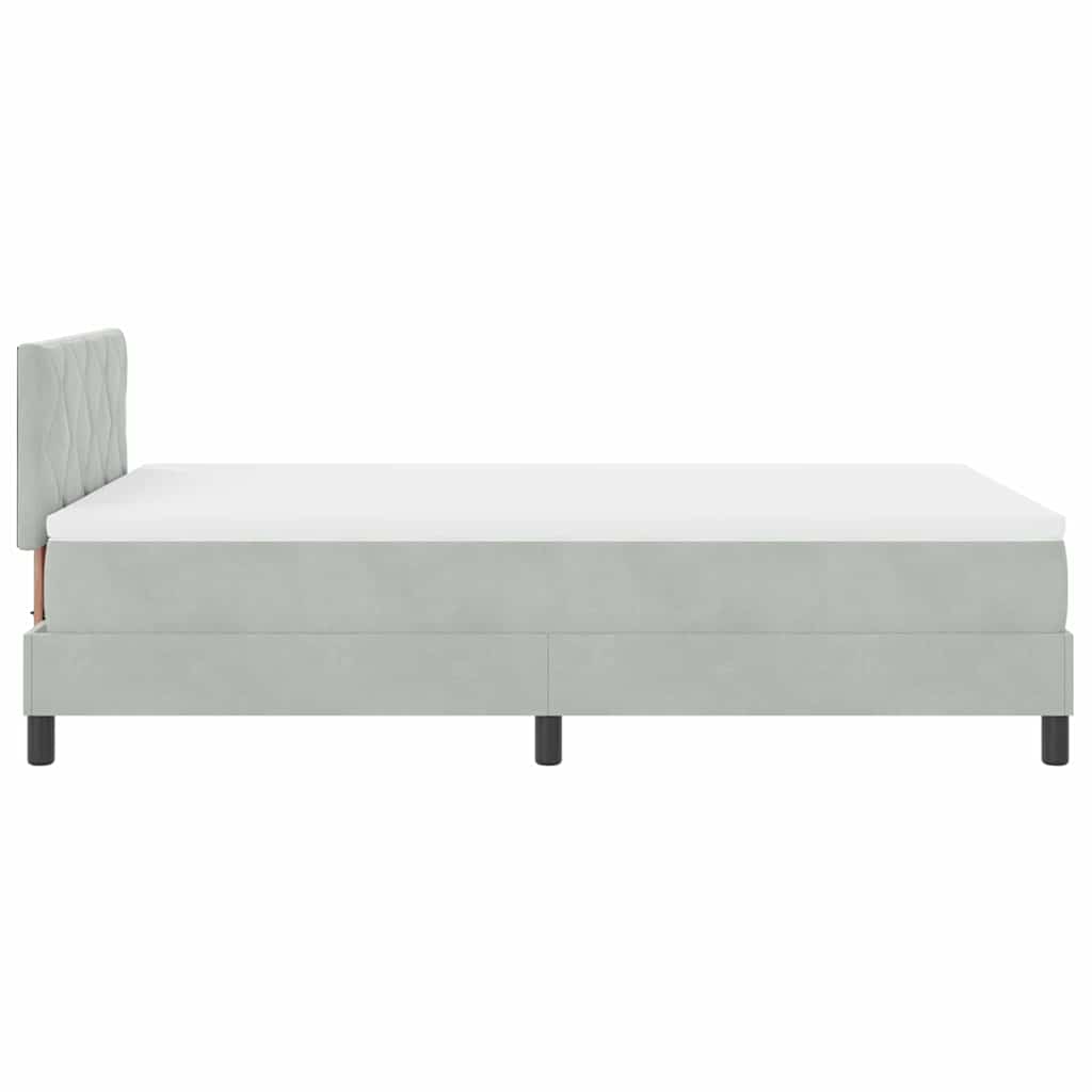 Box spring seng med hovedgærde Lysegrå 120 x 200 cm Fløjl