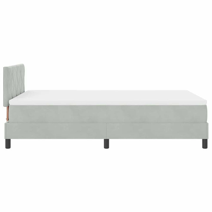 Box spring seng med hovedgærde Lysegrå 120 x 200 cm Fløjl