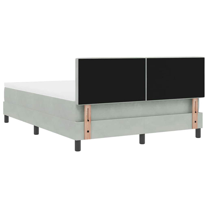 Box spring seng med hovedgærde Lysegrå 140 x 200 cm Fløjl