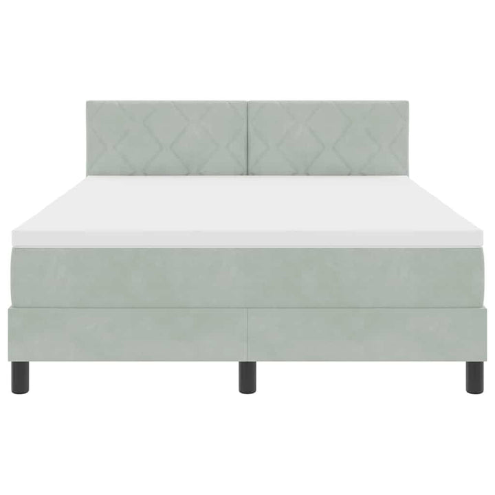 Box spring seng med hovedgærde Lysegrå 140 x 200 cm Fløjl