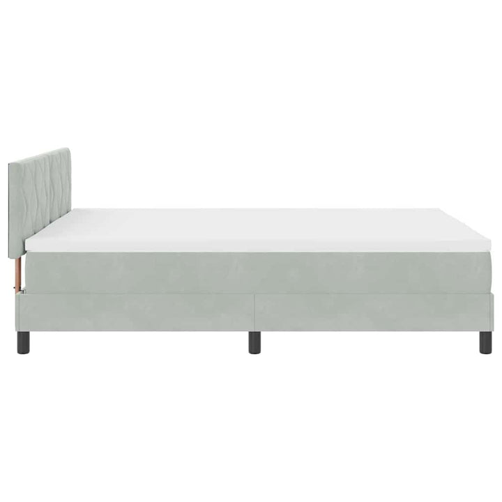 Box spring seng med hovedgærde Lysegrå 140 x 200 cm Fløjl
