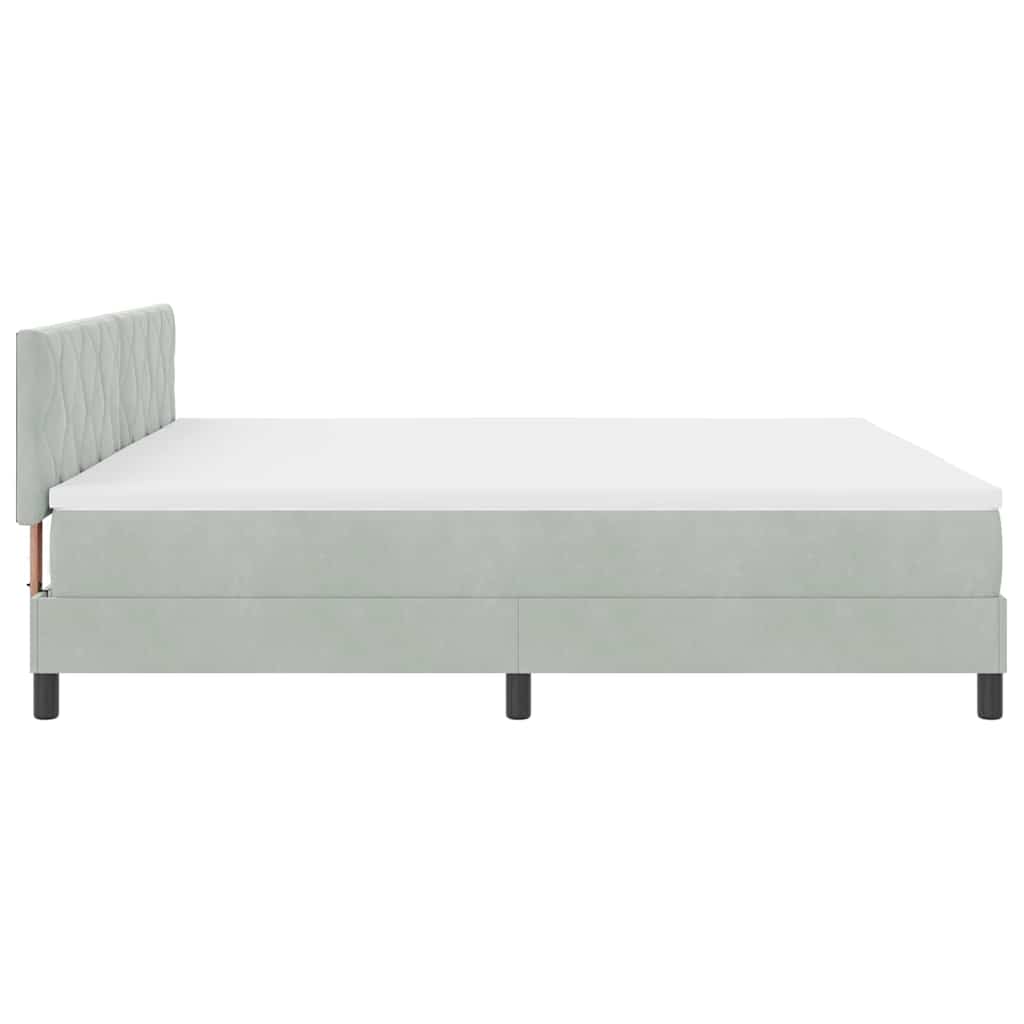 Box spring seng med hovedgærde Lysegrå 200 x 200 cm Fløjl