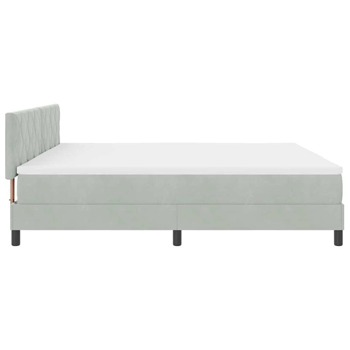 Box spring seng med hovedgærde Lysegrå 200 x 200 cm Fløjl