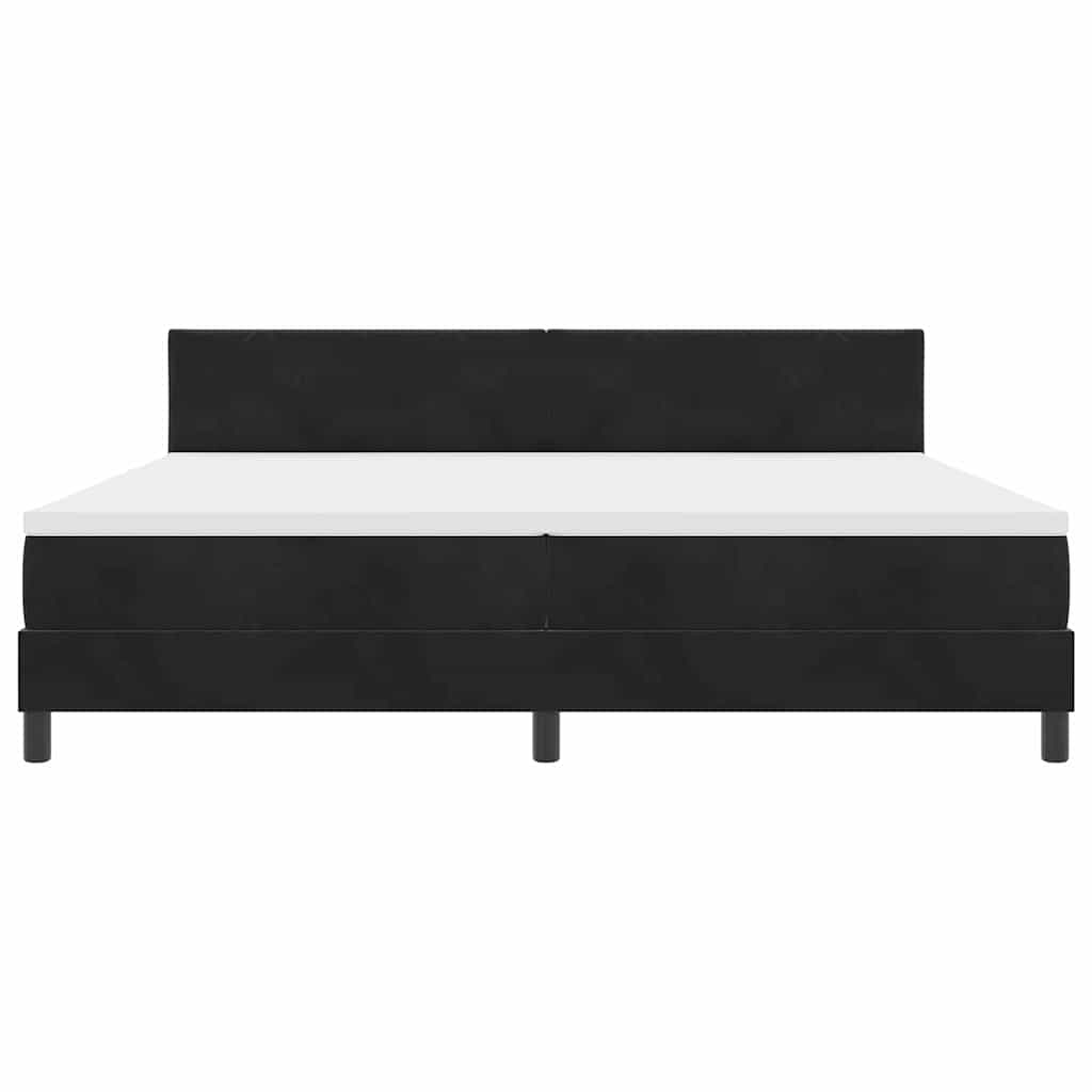 Box spring seng med hovedgærde Sort 200 x 200 cm Fløjl