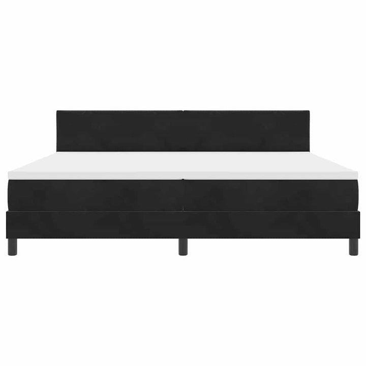 Box spring seng med hovedgærde Sort 200 x 200 cm Fløjl