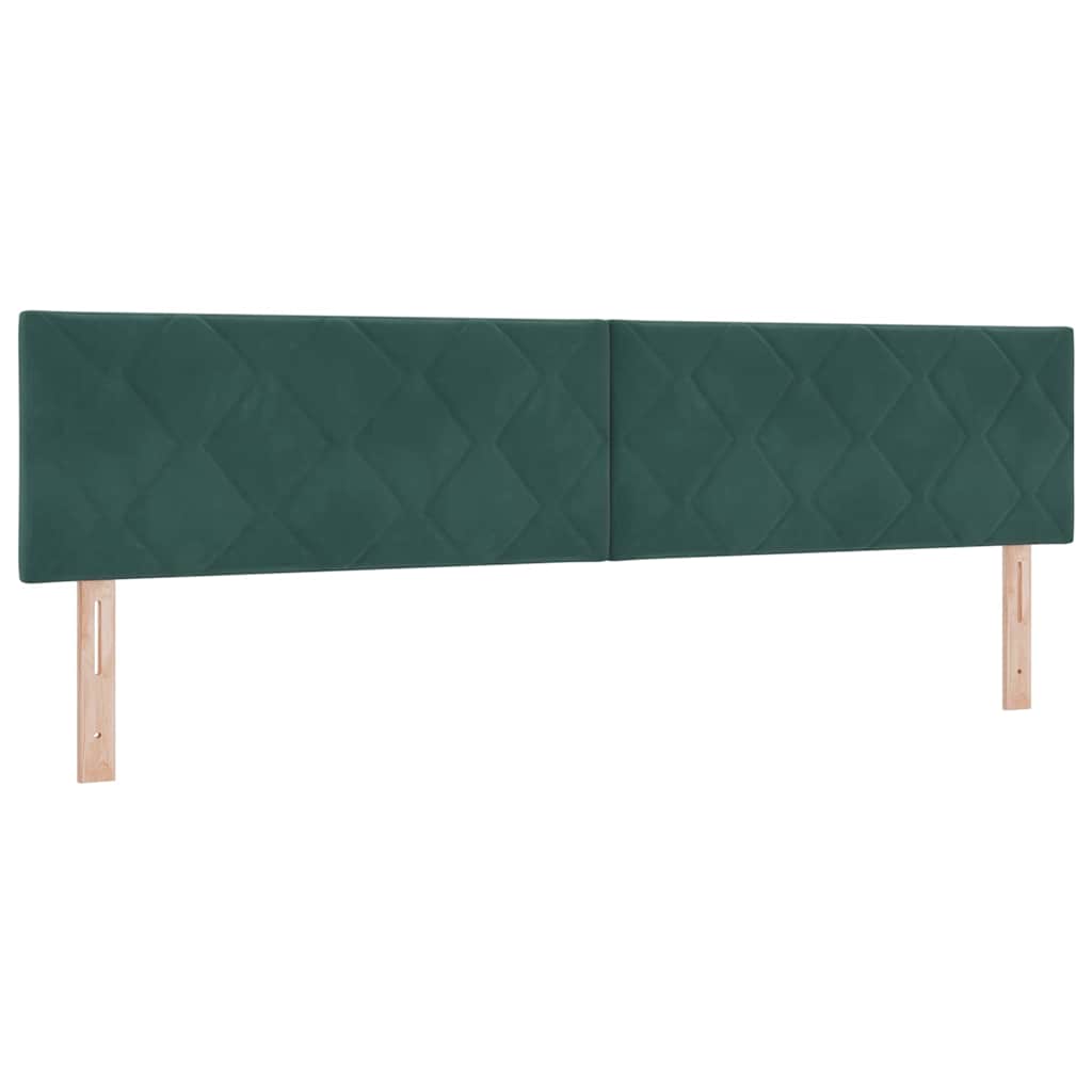 Box spring seng med hovedgærde Mørkegrøn 200 x 200 cm Fløjl