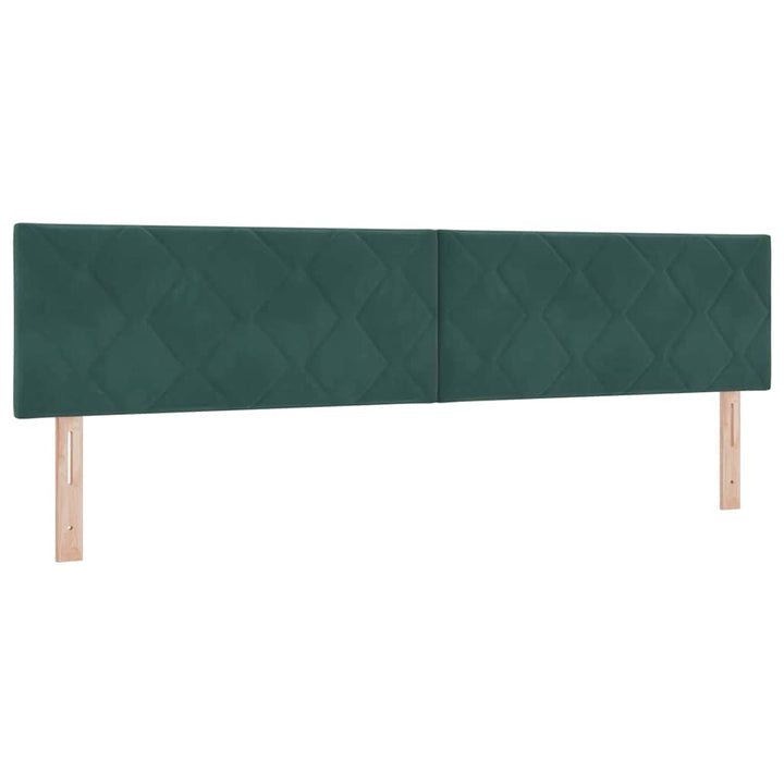 Box spring seng med hovedgærde Mørkegrøn 200 x 200 cm Fløjl