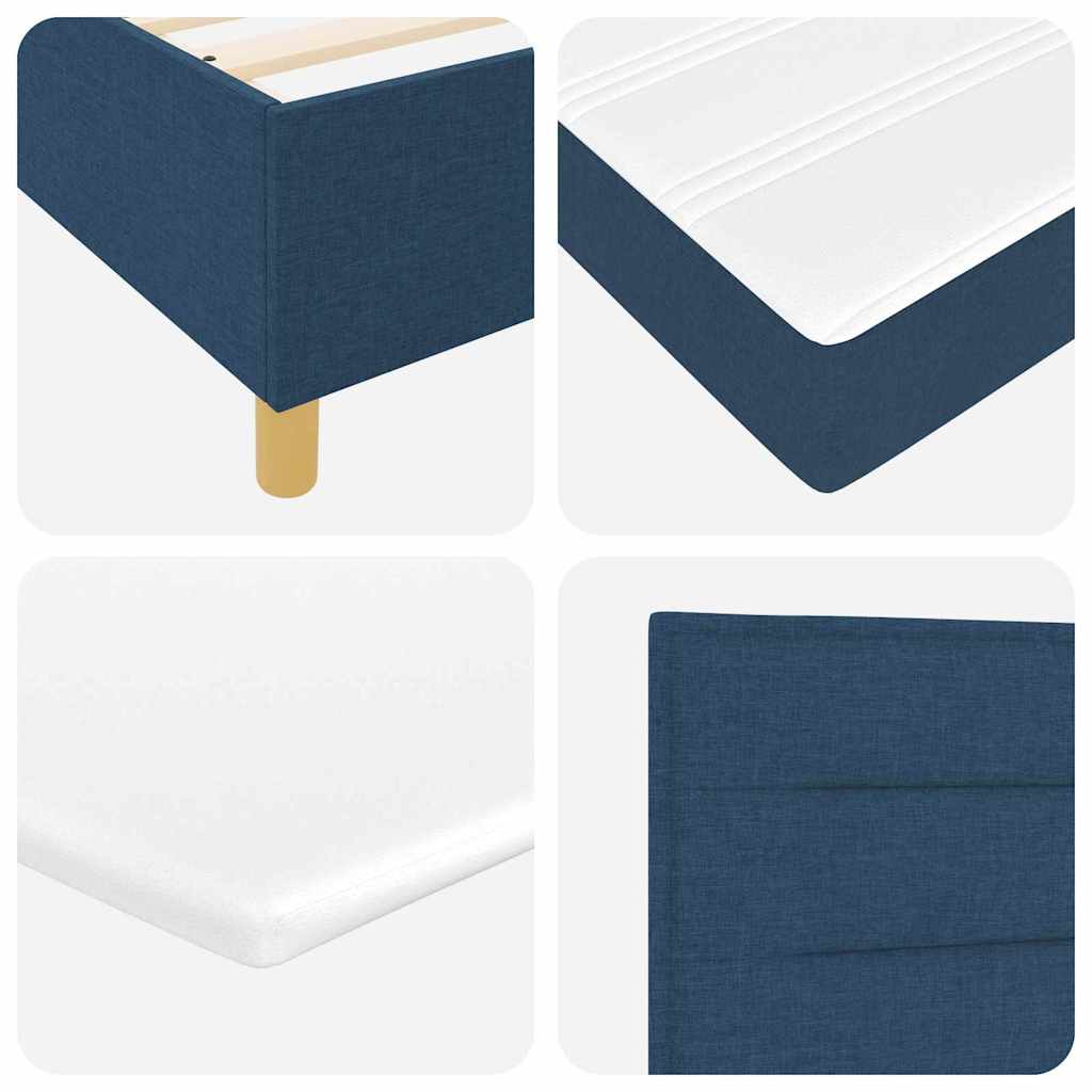 Box spring seng med madras Blå 80 x 200 cm Stof