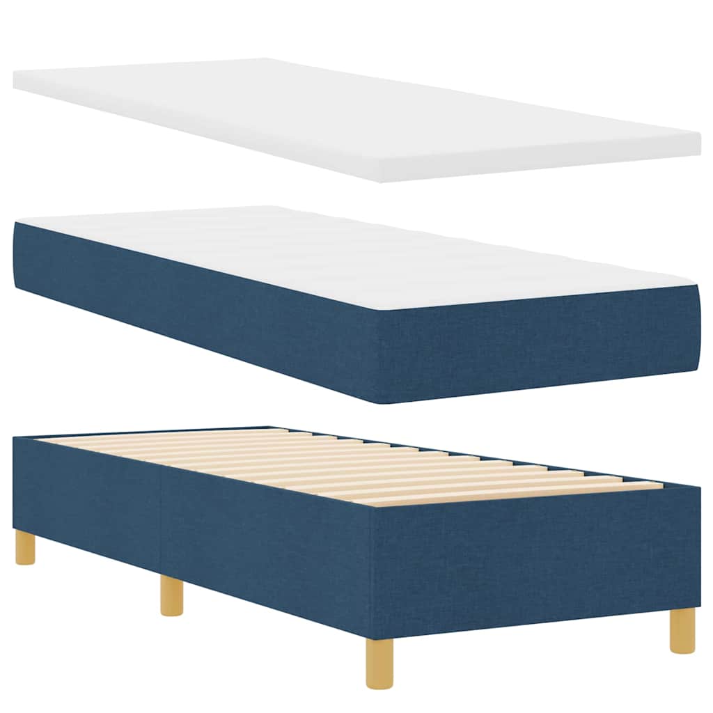 Box spring seng med madras Blå 80 x 200 cm Stof