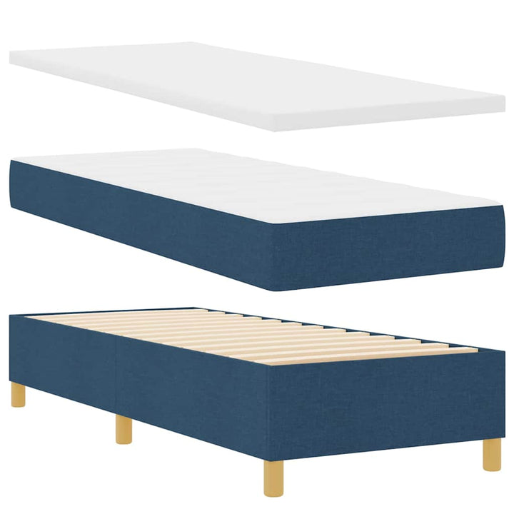 Box spring seng med madras Blå 80 x 200 cm Stof