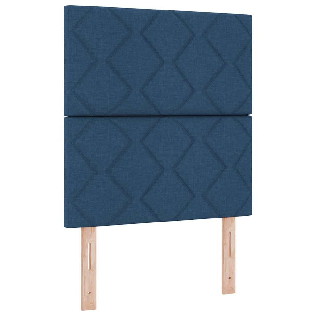 Box spring seng med madras Blå 80 x 200 cm Stof