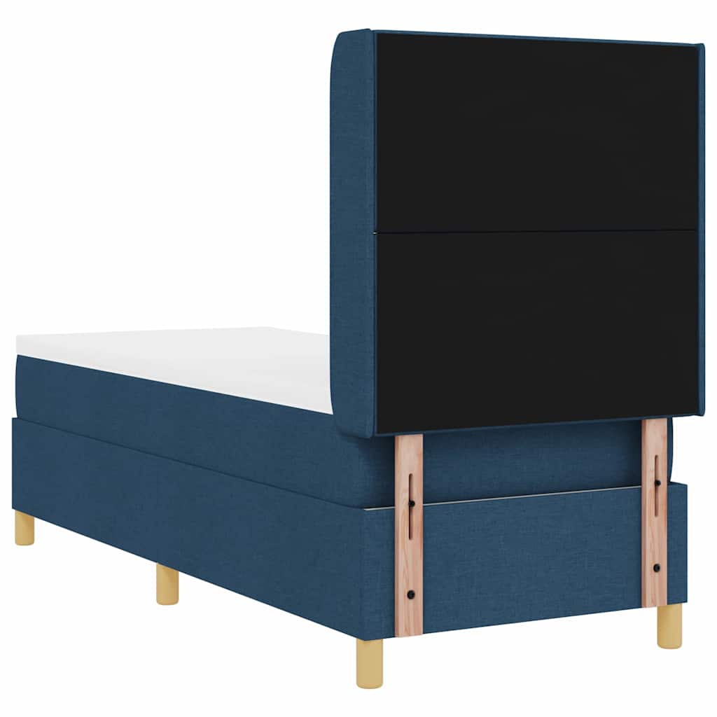 Box spring seng med madras Blå 80 x 200 cm Stof