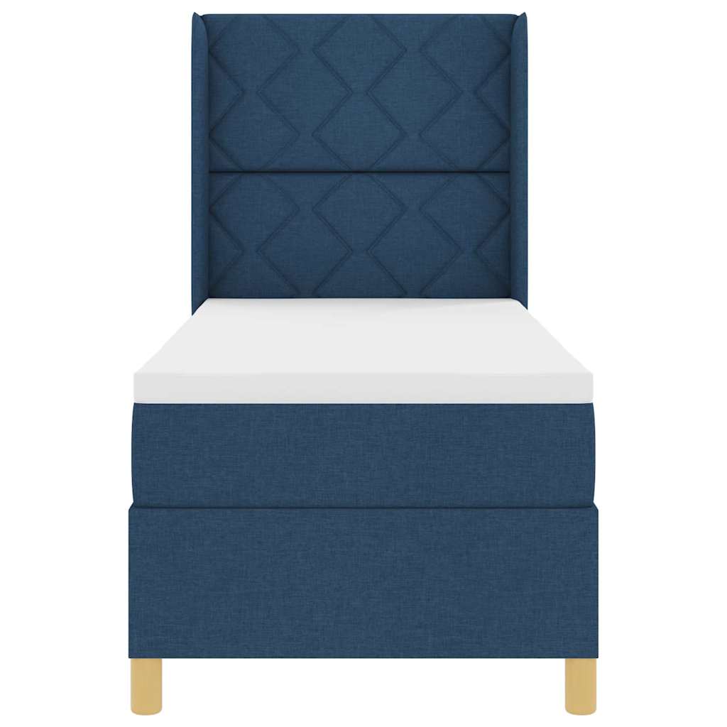 Box spring seng med madras Blå 80 x 200 cm Stof