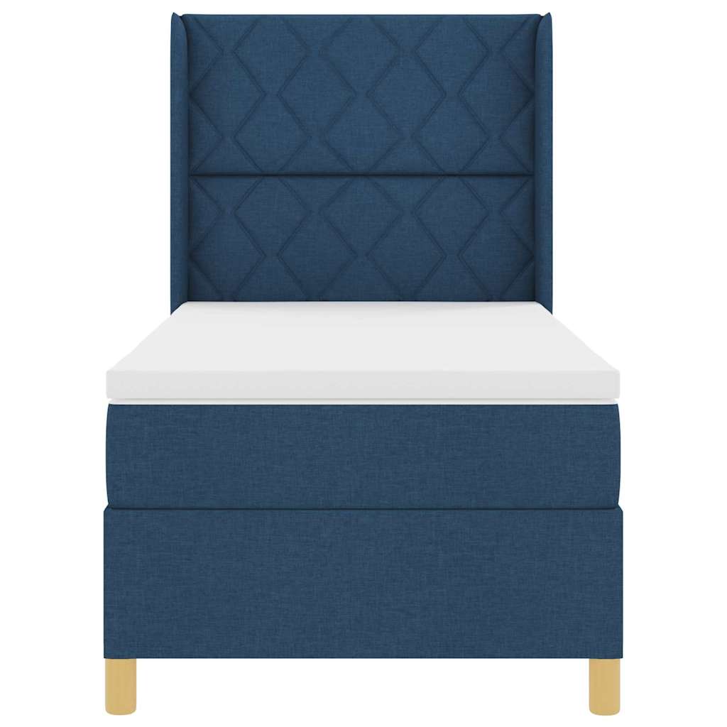 Box spring seng med madras Blå 100 x 200 cm Stof