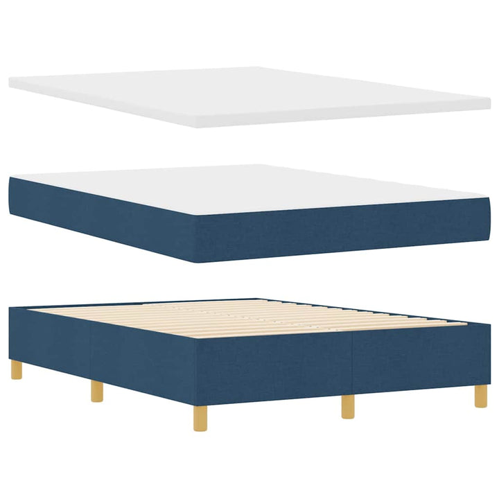 Box spring seng med madras Blå 160 x 200 cm Stof