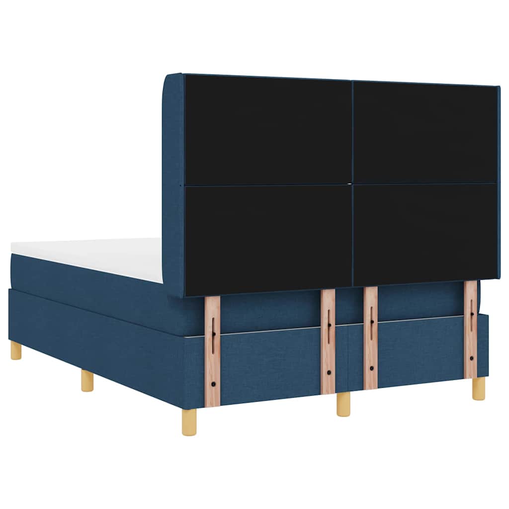 Box spring seng med madras Blå 160 x 200 cm Stof