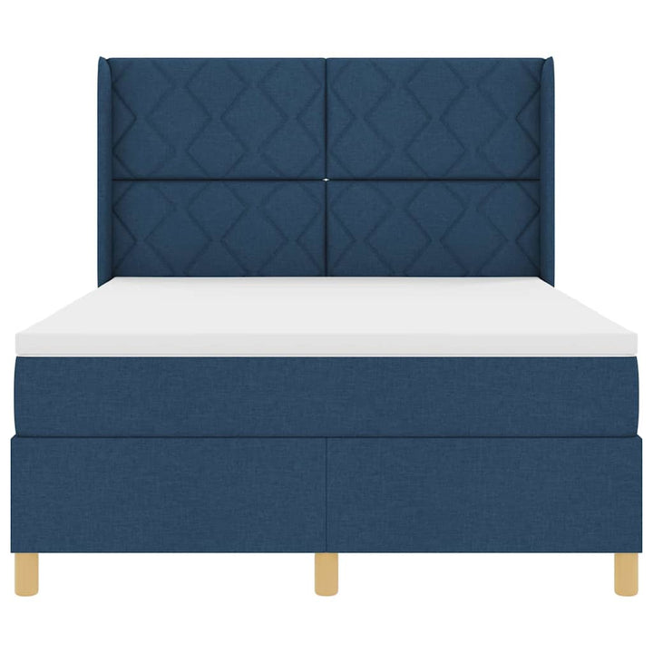Box spring seng med madras Blå 160 x 200 cm Stof