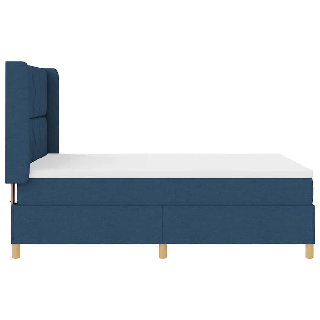 Box spring seng med madras Blå 160 x 200 cm Stof