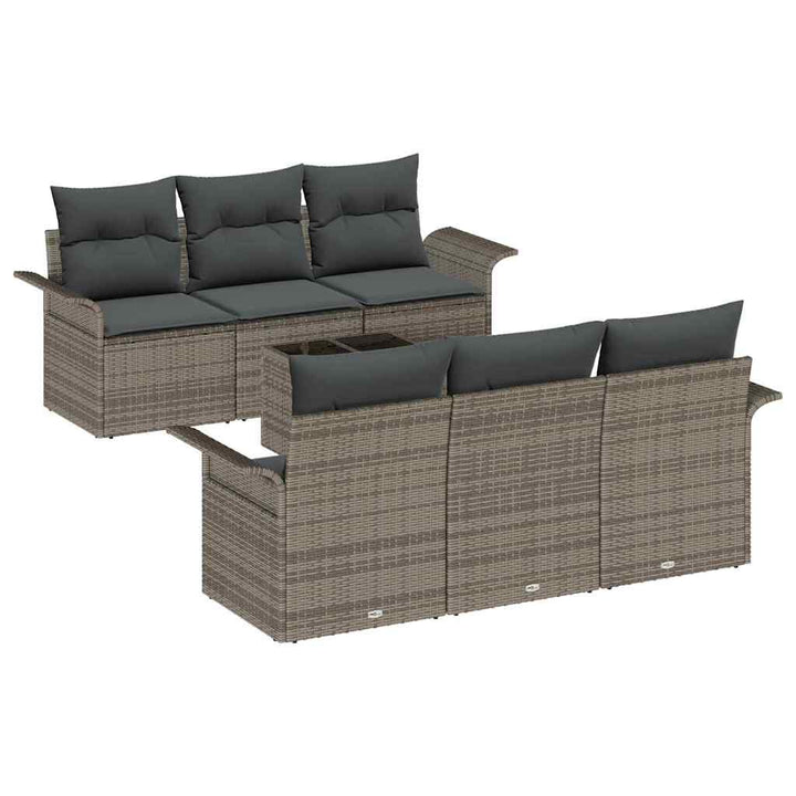 Havesofa Sæt med pude med opbevaring 7 pcs Grå 55 x 55 x 37 cm