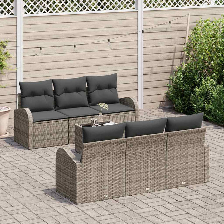Havesofa Sæt med pude med opbevaring 7 pcs Grå 55 x 55 x 37 cm