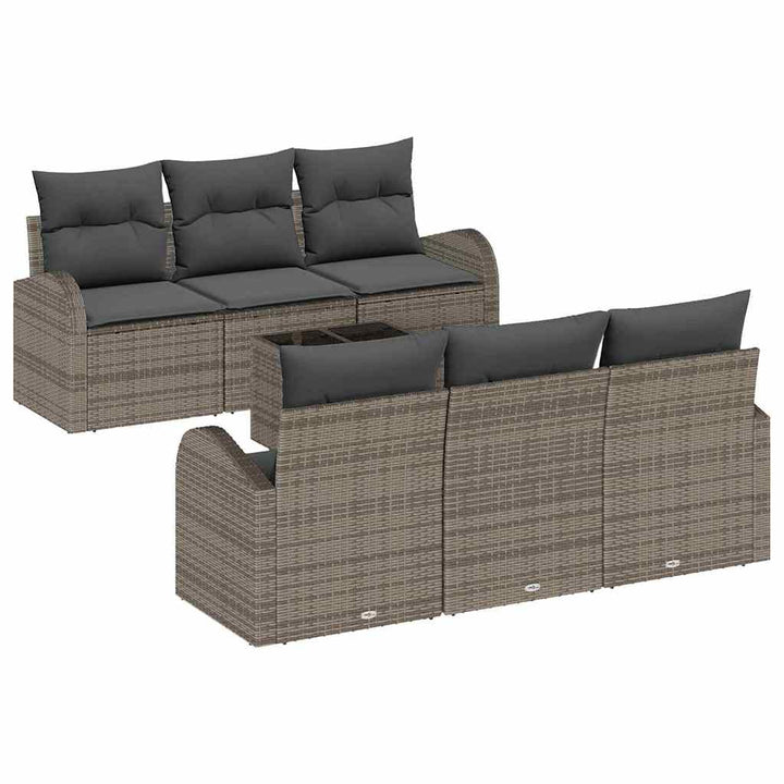 Havesofa Sæt med pude med opbevaring 7 pcs Grå 55 x 55 x 37 cm