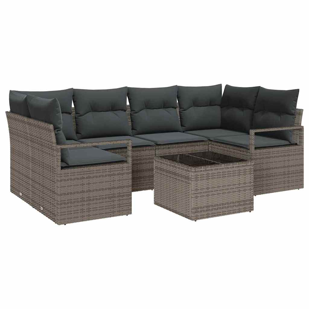 Havesofa Sæt med pude med opbevaring 7 pcs Grå 55 x 55 x 37 cm