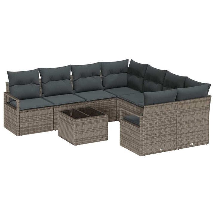 Havesofa Sæt med pude med opbevaring 9 pcs Grå 55 x 55 x 37 cm