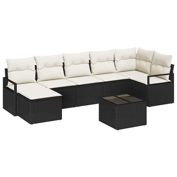 Havesofa Sæt med pude med opbevaring 8 pcs Brun og Creme