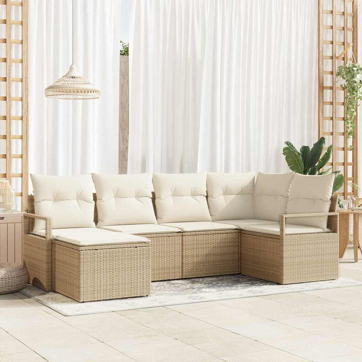 Havesofa Sæt med pude med opbevaring 8 pcs Beige og creme