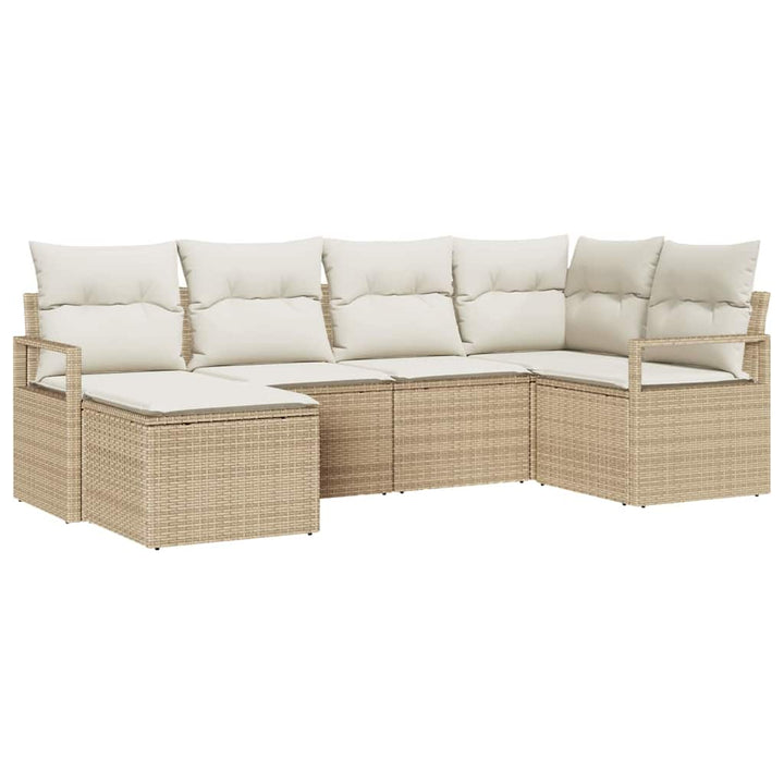 Havesofa Sæt med pude med opbevaring 8 pcs Beige og creme