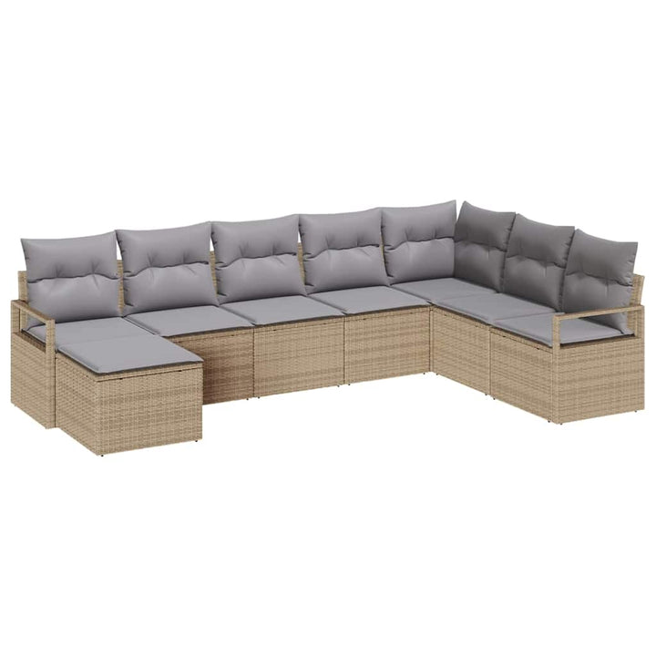Havesofa Sæt med pude med opbevaring 8 pcs Beige og lys grå