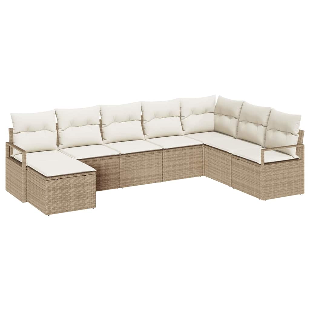 Havesofa Sæt med pude med opbevaring 8 pcs Beige og creme
