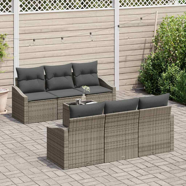 Havesofa Sæt med pude med opbevaring 7 pcs Grå 55 x 55 x 37 cm